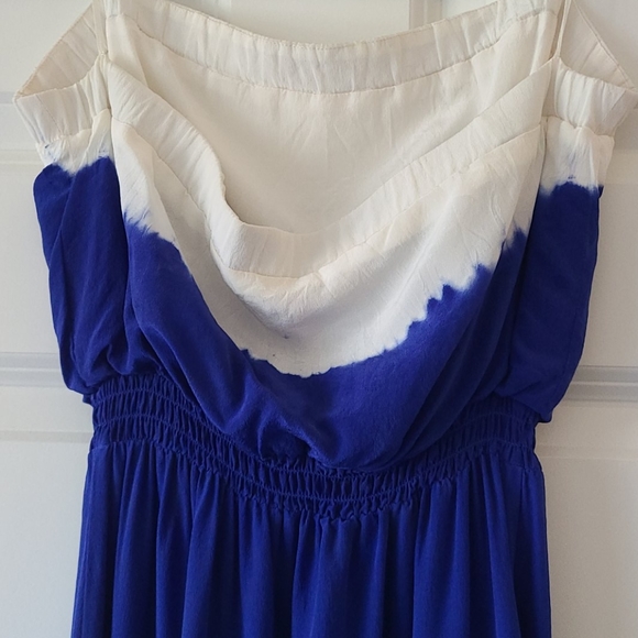 Guess "Lexy" Blue Ombre Silk High-Low Maxi Dress - Picture 5 of 8